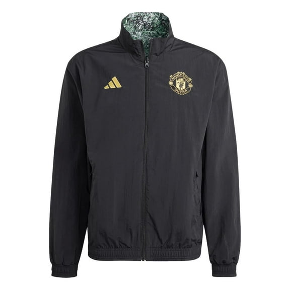 adidas Men's Manchester United Stone Roses Anthem Jacket, Black/Multicolor, Small