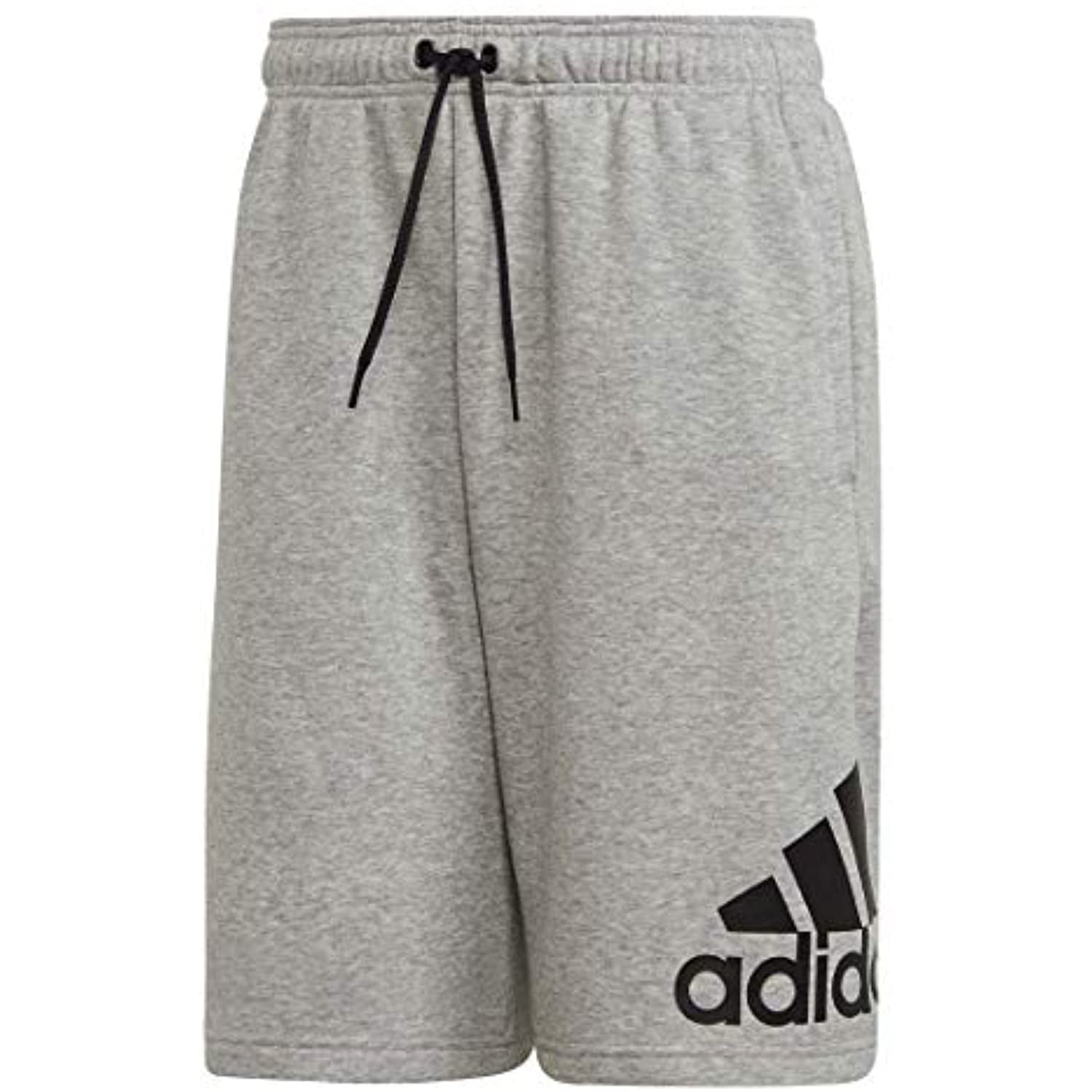 adidas Men\'s Must Haves Badge of Sport French Terry Shorts, Medium Grey  Heather, X-Small