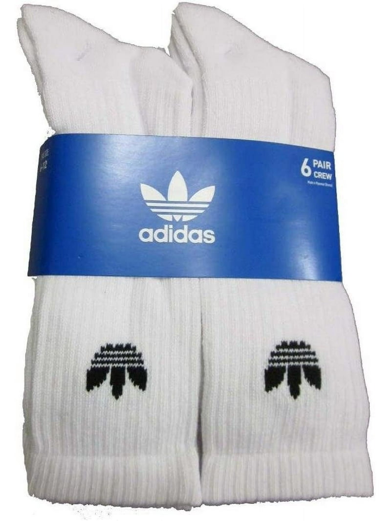 Adidas Men's Originals Trefoil Crew Socks, Pack, White