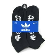 adidas Men's Originals Trefoil 6 Pack Low Cut Socks, (Shoe Size 6-12) (Black)