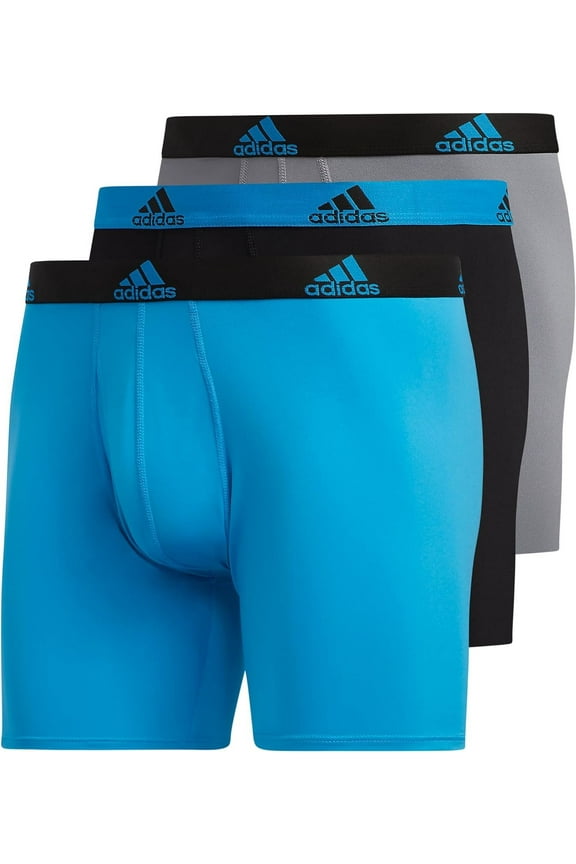 Men's Performance Boxer Brief Underwear 3-Pack, Solar Blue/Black/Grey, XX-Large