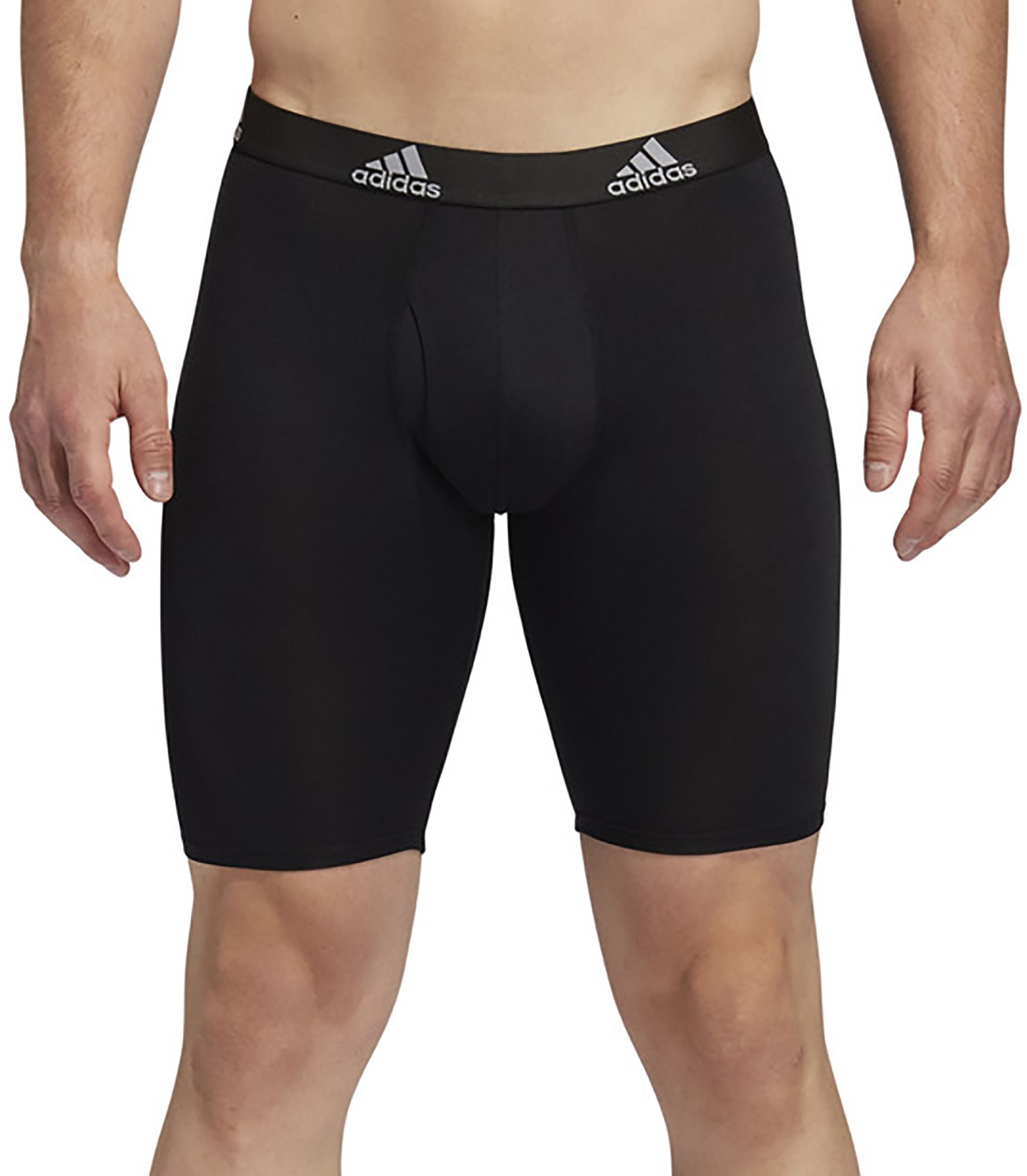 Men's adidas Performance 3-Pack Long Boxer Briefs Color: Black Size: S