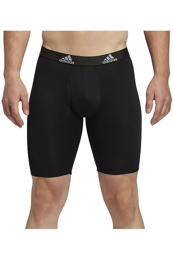 Men's adidas Performance 3-Pack Long Boxer Briefs Color: Black Size: S