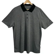 adidas Men s Performance Polo Golf Shirt XL Gray Black Moisture-wicking Fabric
