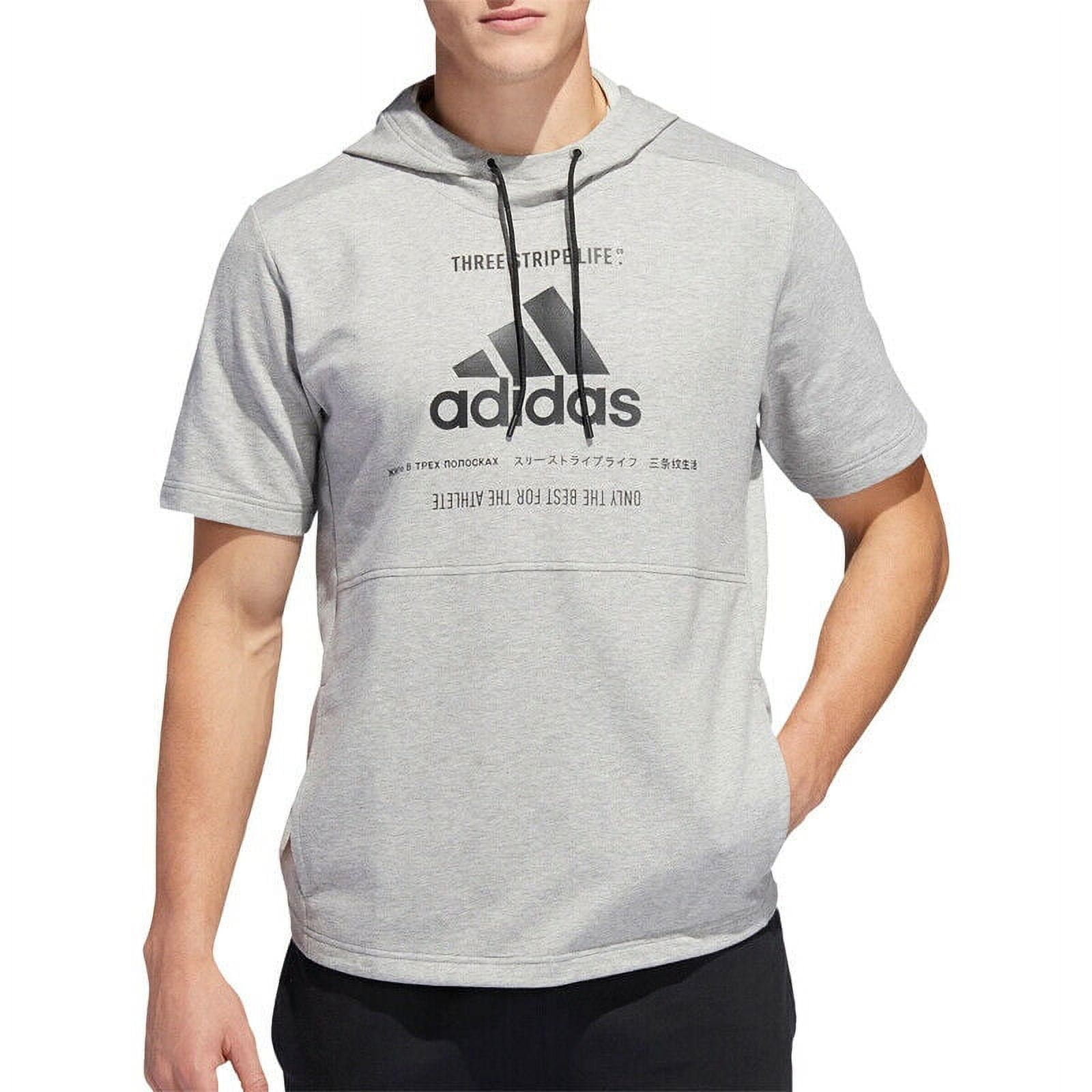 Adidas men's post game ribbed short sleeve on sale hoodie