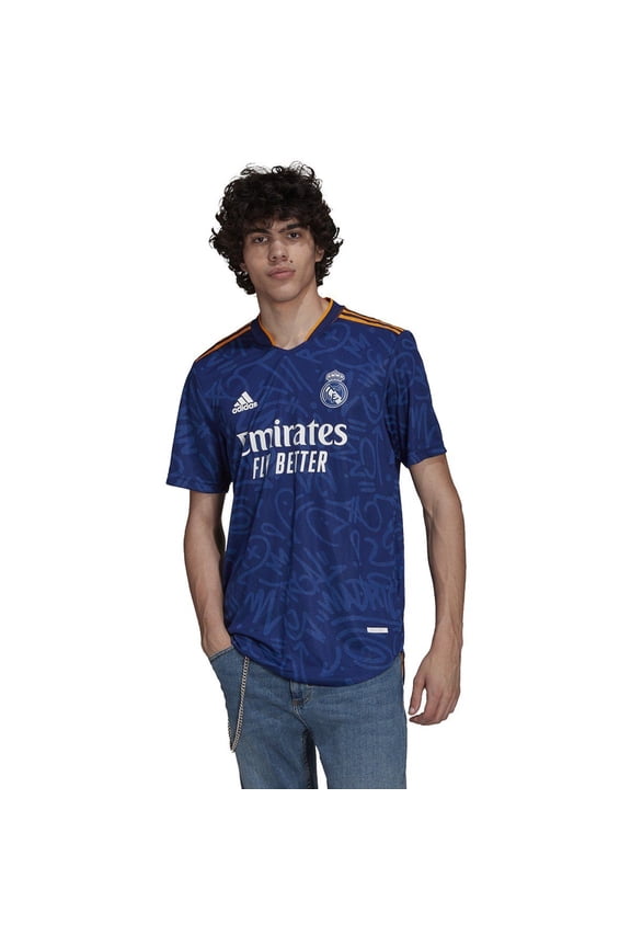Men's Real Madrid 21/22 Away Authentic Jersey (Victory Blue, Small)