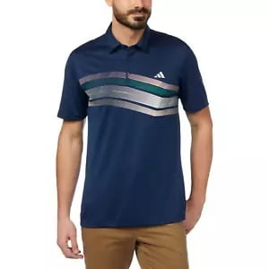 adidas Men's Regular Fit 3-Button Placket Golf Polo, Navy XL