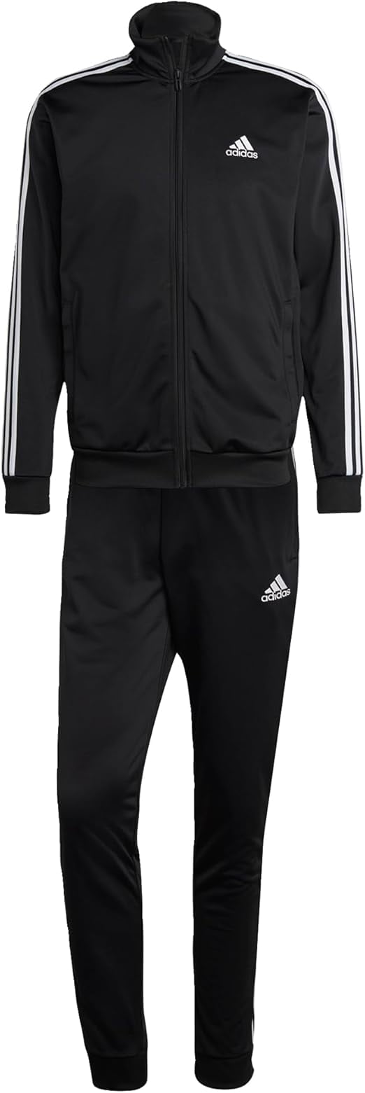 adidas Men's Size Basic 3-Stripes Tricot Track Suit