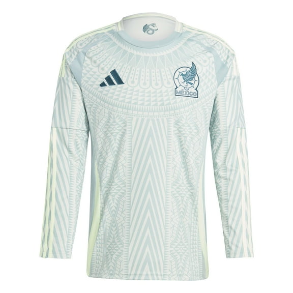 adidas Men's Standard Mexico 2024 Away Jersey Long Sleeve, Linen Green