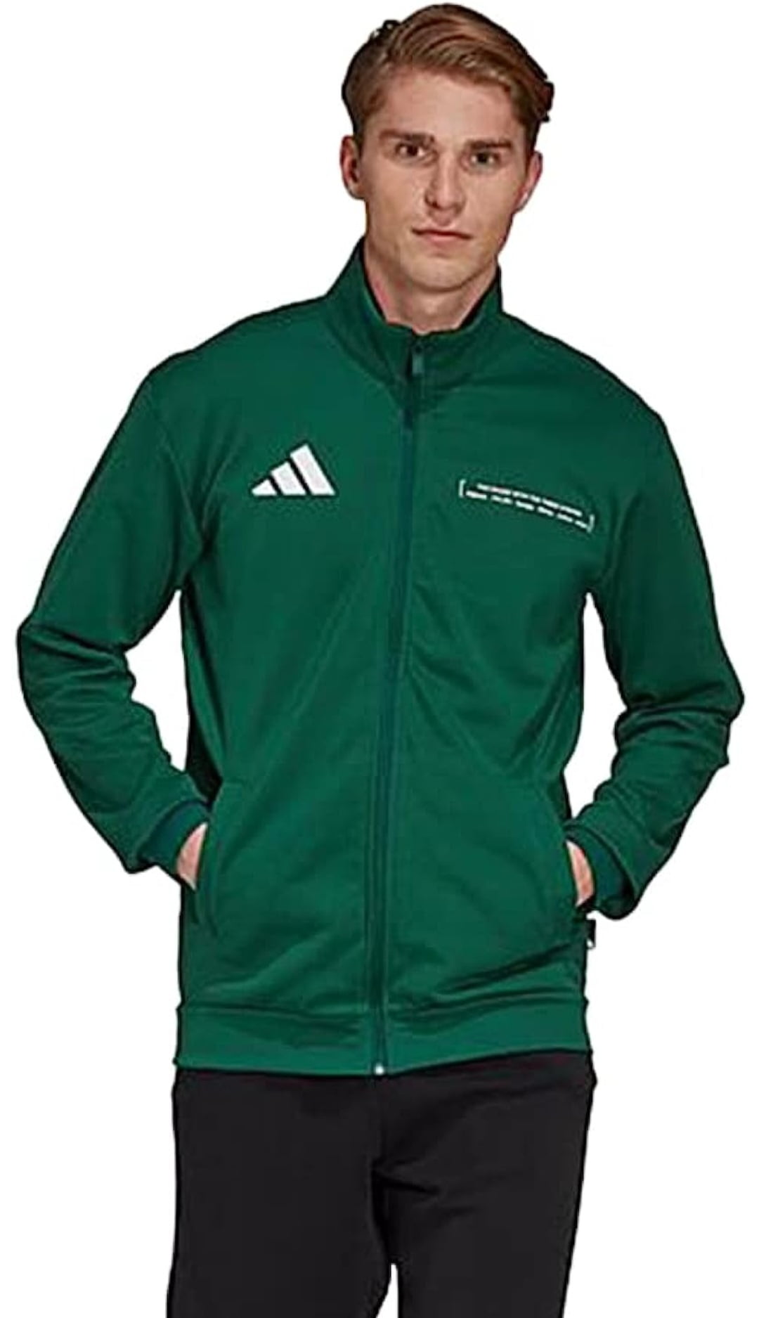adidas Men's The Pack Clash Track Top Collegiate Green/White Medium