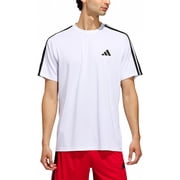 adidas Mens Train Essentials 3-Stripes Training T-Shirt White, X-Large