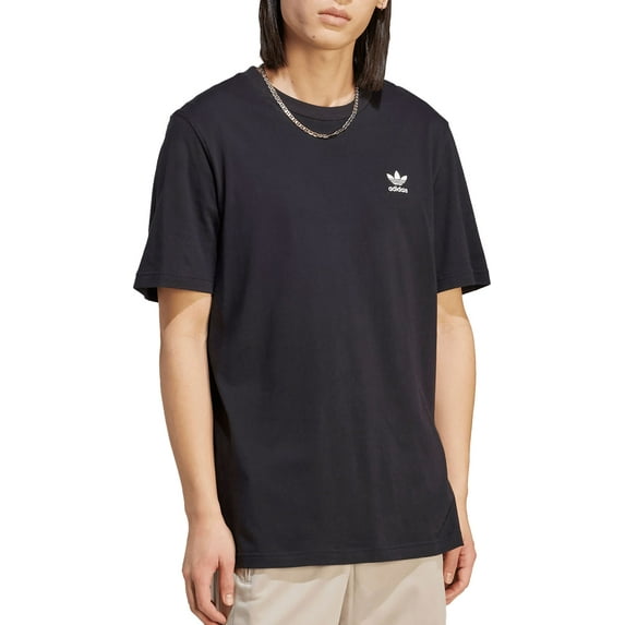 adidas Men's Trefoil Essentials Short Sleeve T-Shirt (Black/White, M)