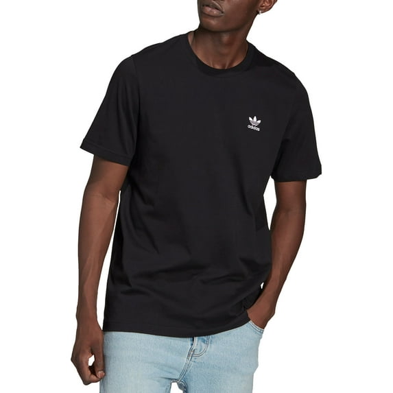 adidas Men's Trefoil Essentials Short Sleeve T-Shirt (Black, XS)