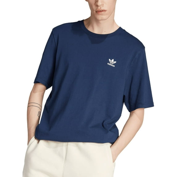 adidas Men's Trefoil Essentials Short Sleeve T-Shirt (Night Indigo/White, XL)