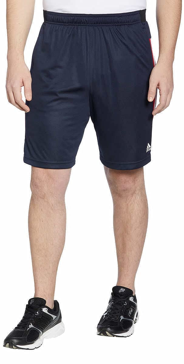 adidas Mens 3 Stripe Shorts with Zipper Pockets Legend Ink White X Large Walmart