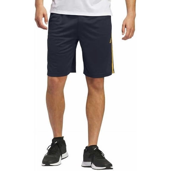 adidas Mens Active Short (Dark Blue / Yellow, Large)