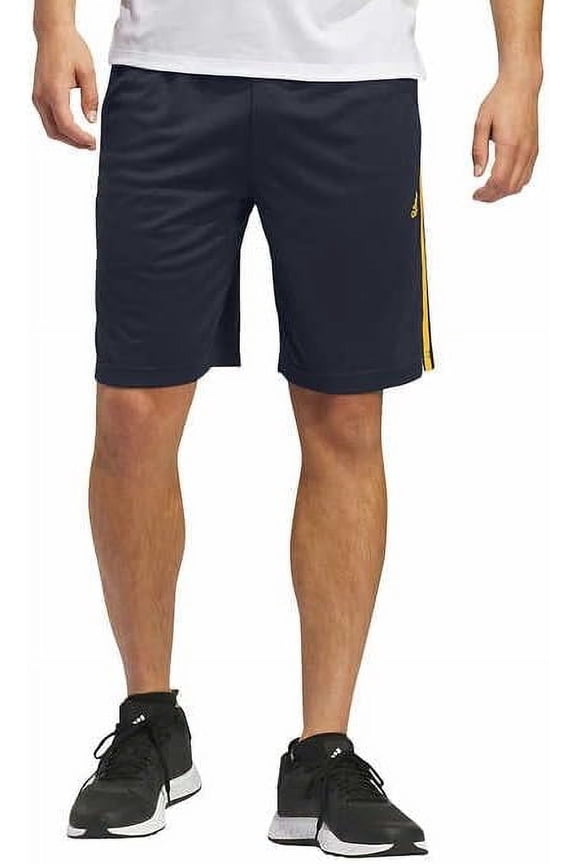Mens Active Short (Dark Blue / Yellow, Large)