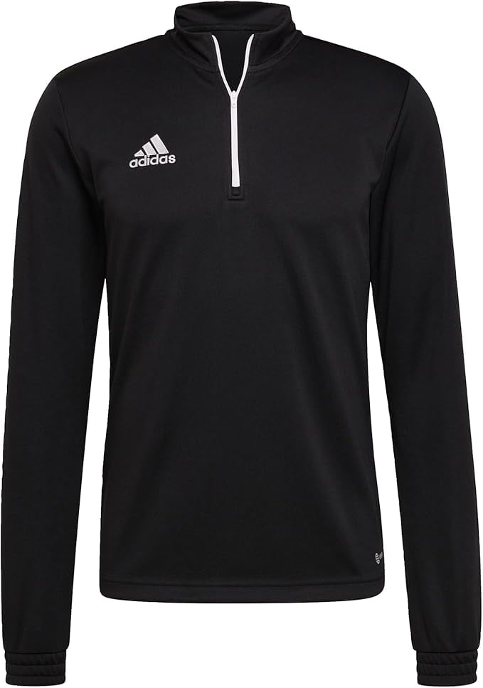 adidas Mens Entrada 22 Training Shirt Half Zip Long Sleeve Pullover Top (Black, Medium)