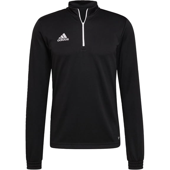 adidas Mens Entrada 22 Training Shirt Half Zip Long Sleeve Pullover Top (Black, Medium)