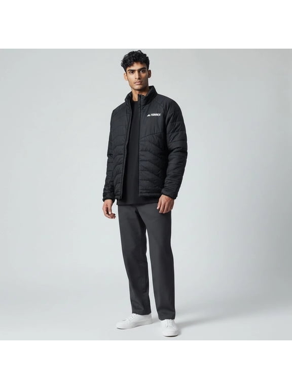 Mens Full Zip Terrex Insulated Hiking Jacket Size XL Black Zip Pockets