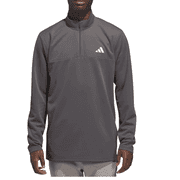 adidas Mens Quarter Zip Pullover Regular Fit, Stand Collar, Zipper Pockets, Gray , XXL