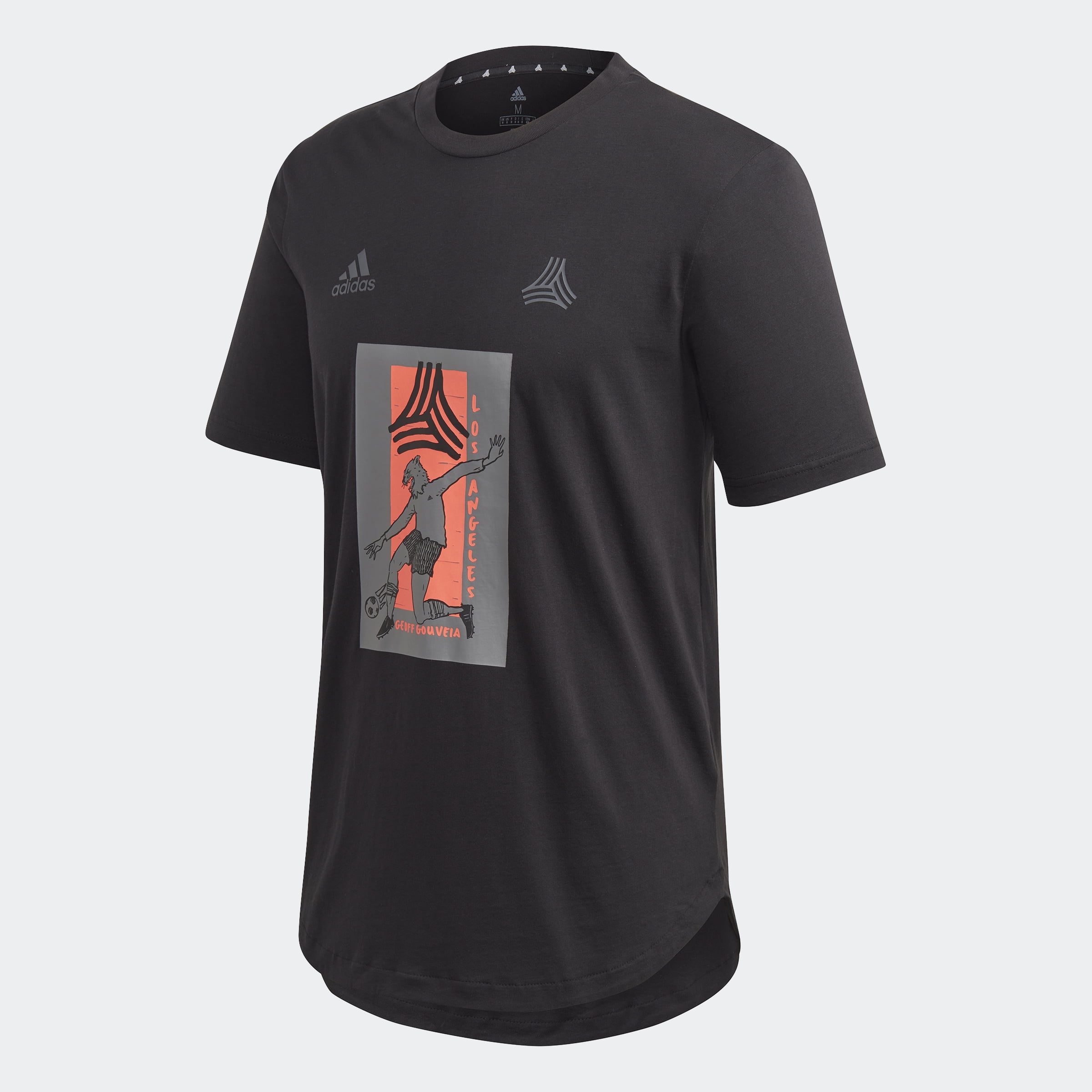 adidas Mens Tan Logo Geoff Gouveia Tee,Black,XL