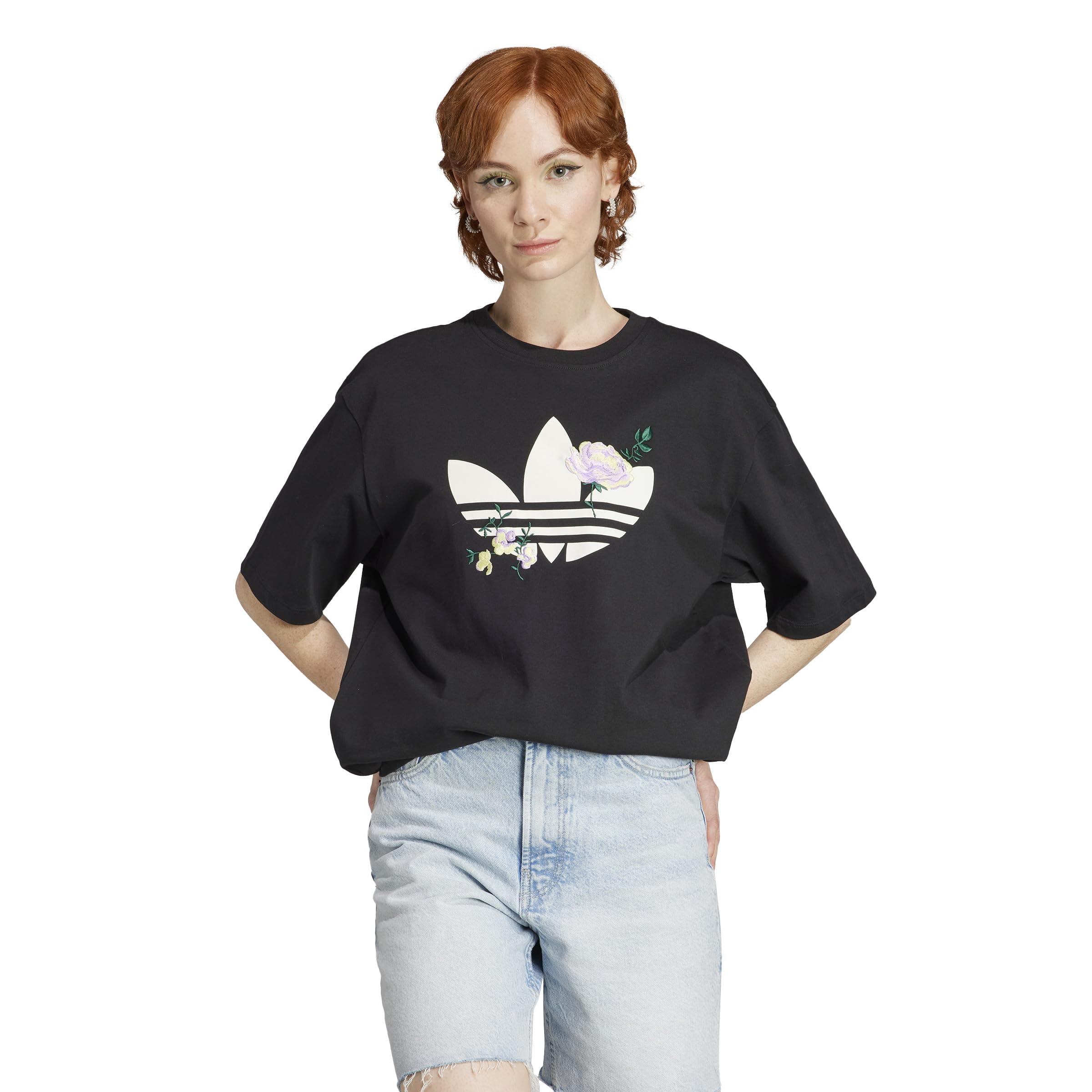 adidas flower logo t shirt