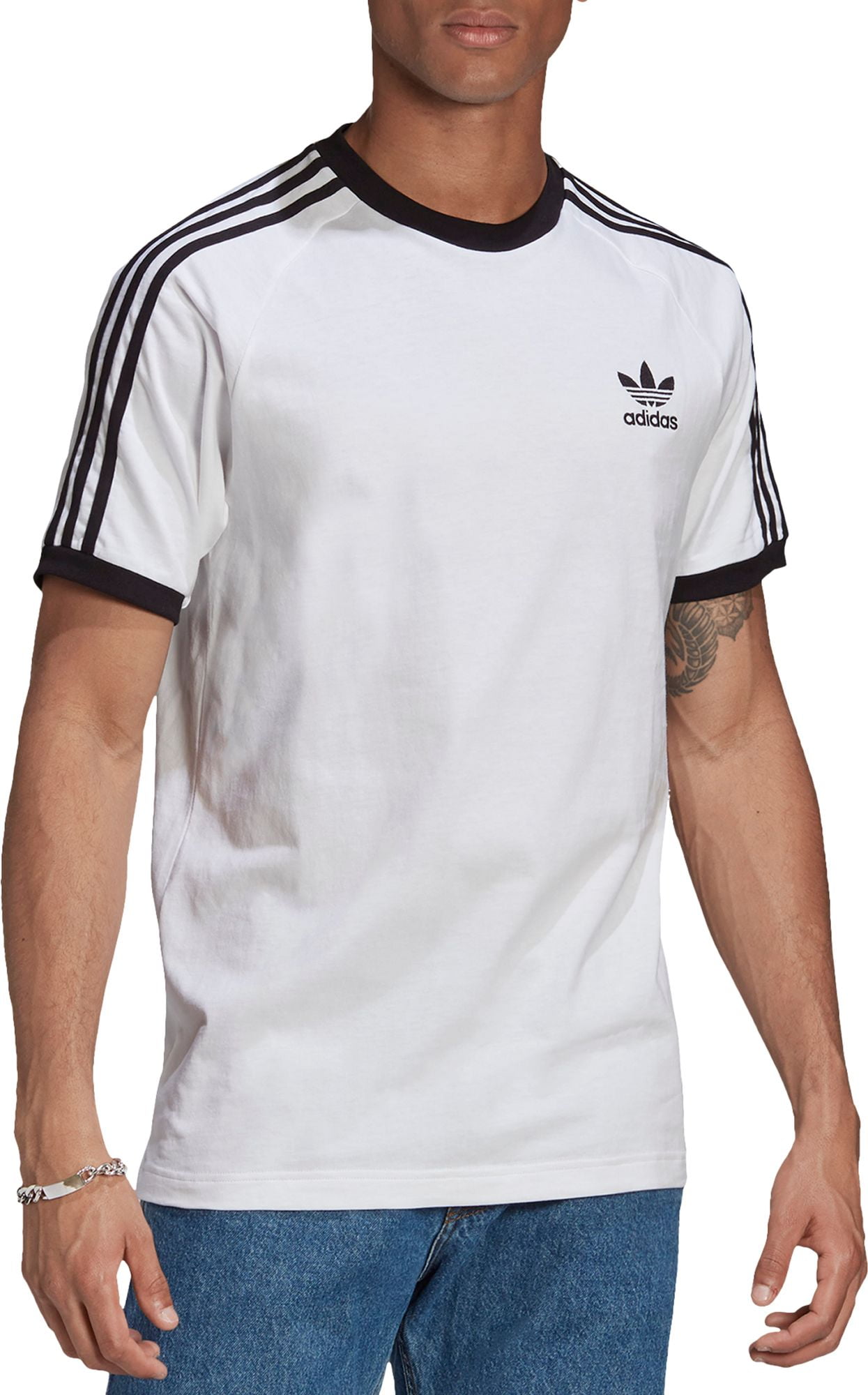 ☆ADIDAS☆ ADICOLOR CLASSICS 3-STRIPES T-SHIRT WHITE adidas Originals Men's Adicolor Classics 3-Stripes T-Shirt