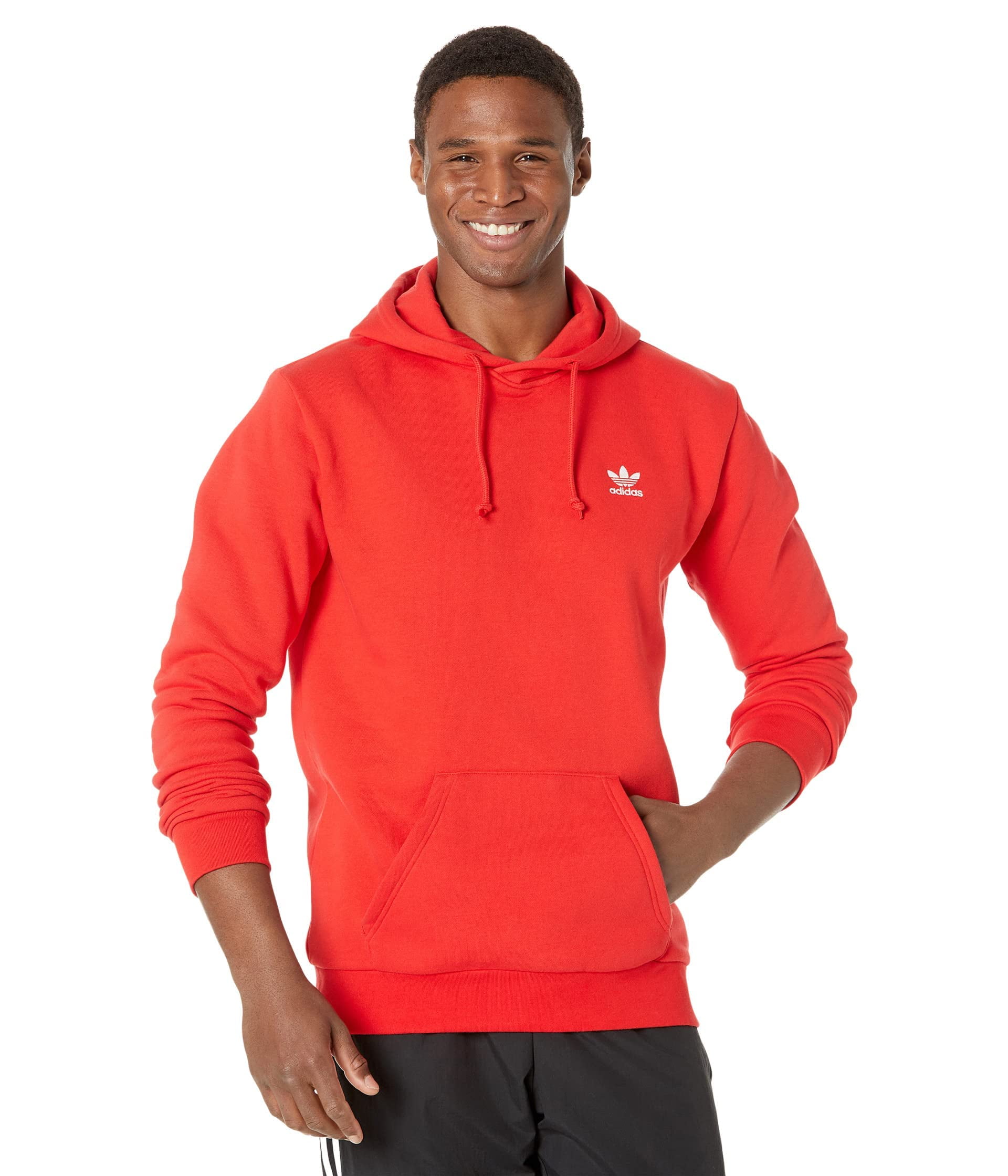 Red adidas trefoil hoodie sale