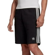 adidas Originals Men's All Cotton French Terry  3-Stripes 10" Shorts in Black-Sm