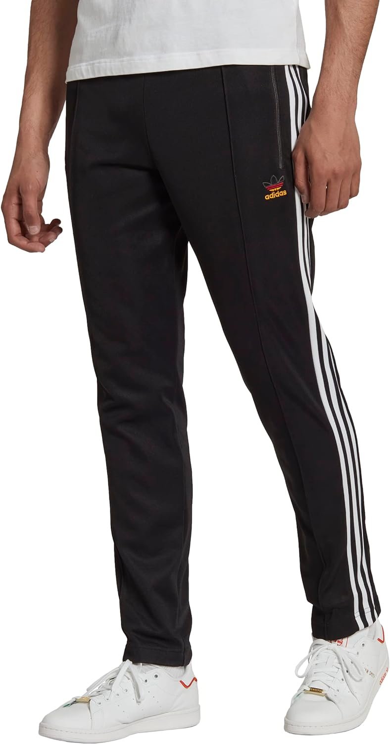 adidas beckenbauer track pants red