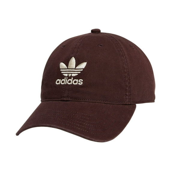adidas Originals Men's Relaxed Fit Strapback Hat, Shadow Brown/Wonder White, One Size