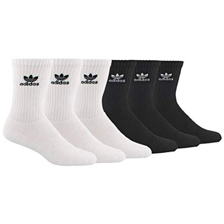 adidas Men's Trefoil Crew Socks (6-Pair), White/Black Black/White, Large, (Shoe Size 6-12) - Walmart.com