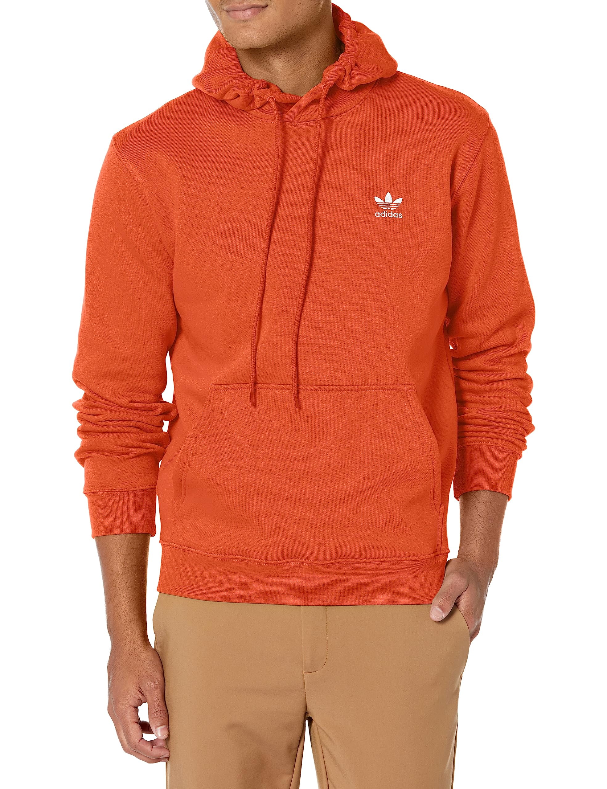 adidas Originals Men's Trefoil Essentials Hoodie, Preloved Red, X