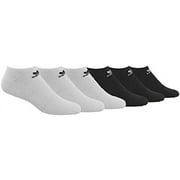 adidas Originals Men's Trefoil No Show Sock (6-Pair), White/Black Black/White, Large, (Shoe Size 6-12)