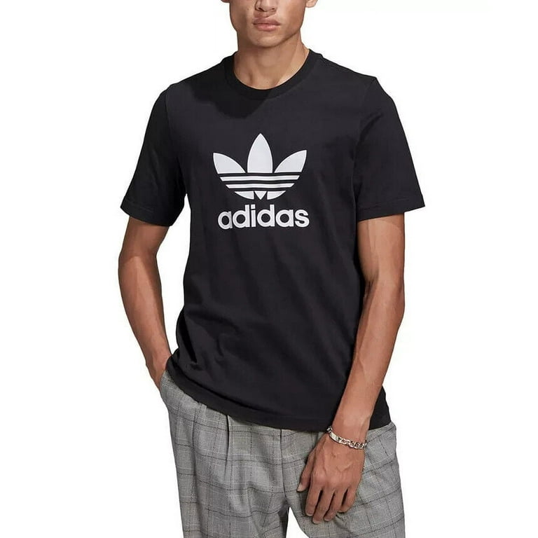 adidas Originals Men's Trefoil T-Shirt in Black/White-Size Medium