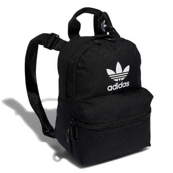 adidas Originals Trefoil 2.0 Mini Backpack Small Travel Bag, Black/White