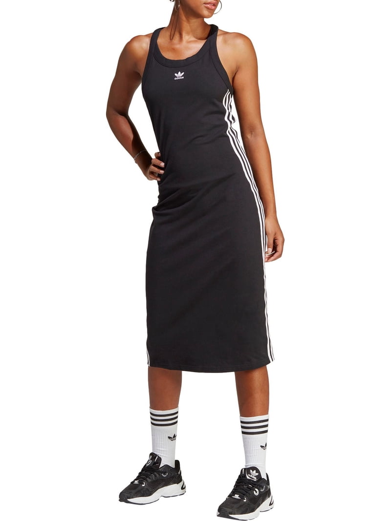 white christmas dresses Women's adidas Originals Adicolor Classics 3-Stripes Maxi Dress Black main image 0