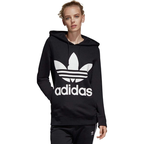 adidas Originals Women's Adidas Adicolor Trefoil Hoodie X-Small Black/White