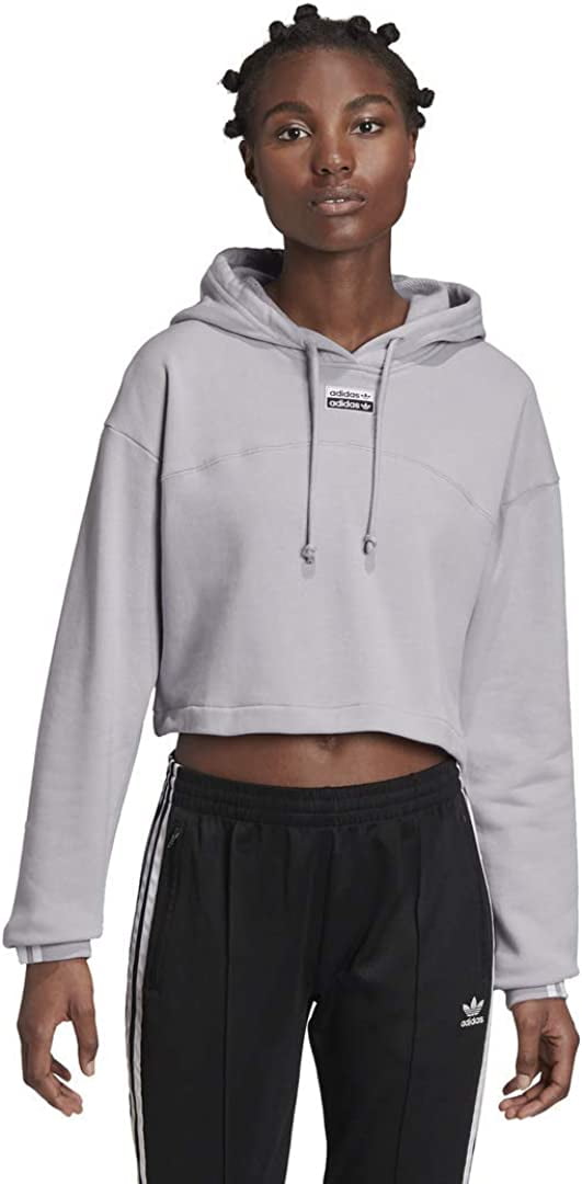 Cropped grey sales adidas hoodie