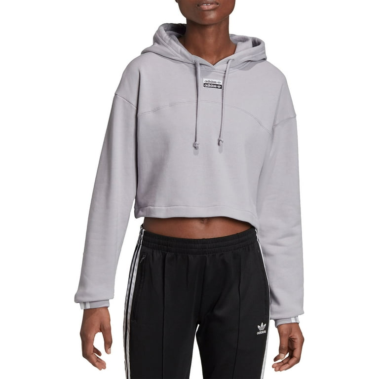 Adidas originals ryv cropped hoodie in lilac sale