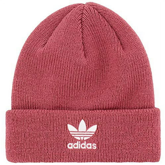 Adidas Trefoil Maroon Pink/Black/Heather Grey/White Cuffed Beanie Women Size