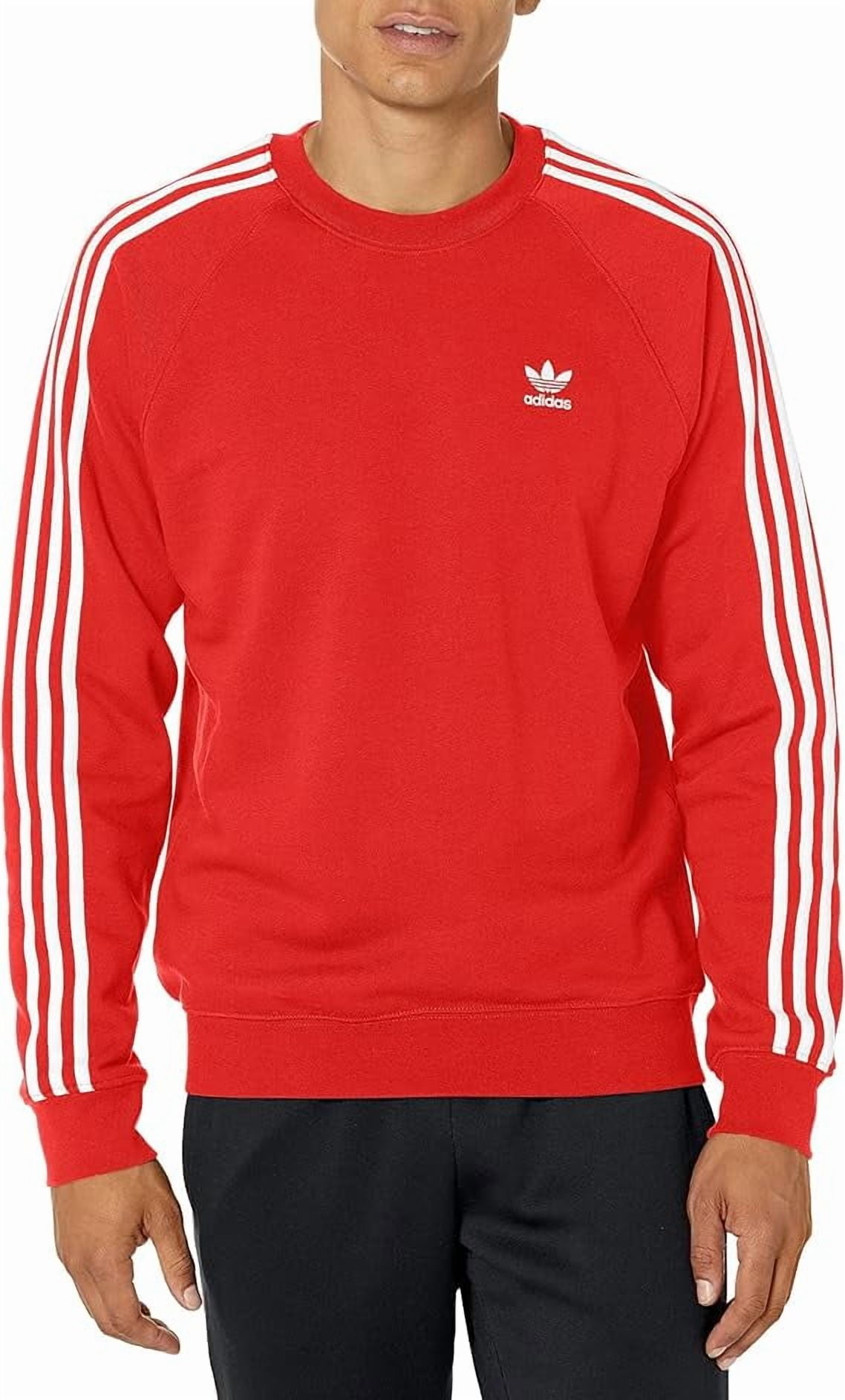 adidas Originals mens Adicolor Classics 3-stripes Crew - Large Better Scarlet