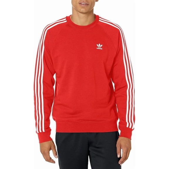 adidas Originals mens Adicolor Classics 3-stripes Crew - Large Better Scarlet