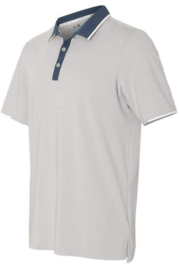 - Performance Colorblocked Sport Shirt - A166-4XL - Stone/Mineral Blue/White