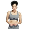 thumbnail image 1 of adidas Powerreact Training Medium-Support Padded Sports Bra Color: Dark Grey Size: S D-DD, 1 of 5
