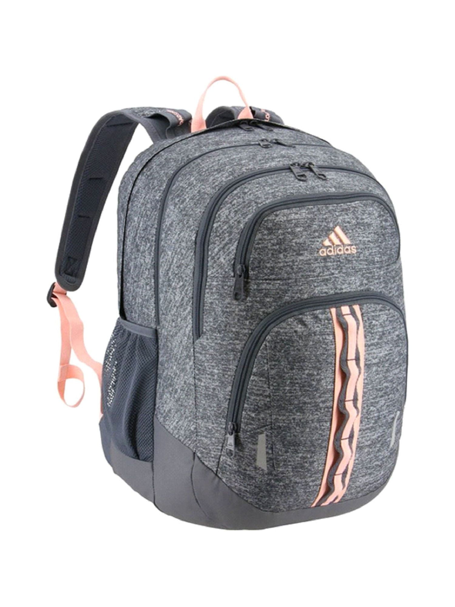 Adidas pink top and grey backpack