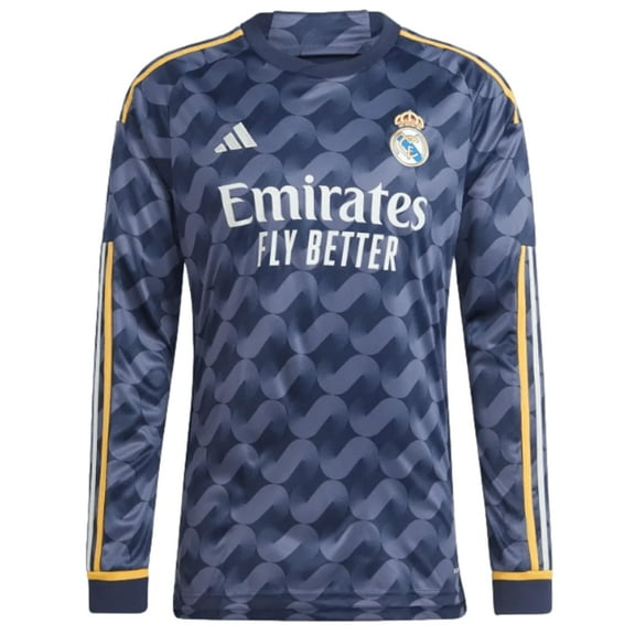 adidas Real Madrid 23/24 Long Sleeve Away Jersey - Breathable Mesh Panels, Moisture-Absorbing AEROREADY, Soccer Style (US, Alpha, XX-Large, Regular, Regular)