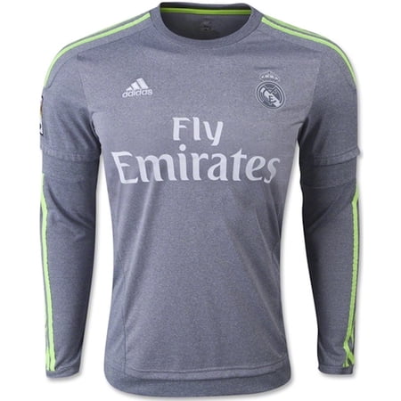 adidas Real Madrid Away Long Sleeve Soccer Jersey 2015/16 (Gray) X-Small