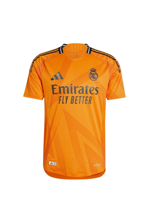 Real Madrid Men’s Authentic Away Jersey 2024/25 (US, Alpha, X-Large, Regular, Regular, Crew Orange)
